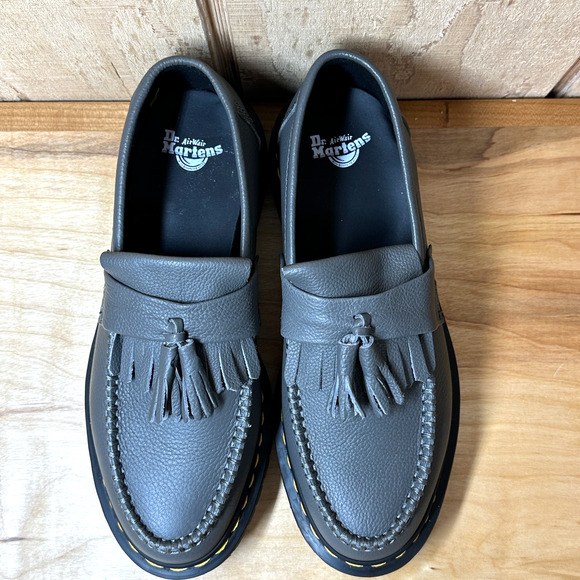 NEW Dr. Martens Adrian Tassel Loafers Women’s 8 Gunmetal Grey Leather Shoes - Picture 4 of 8